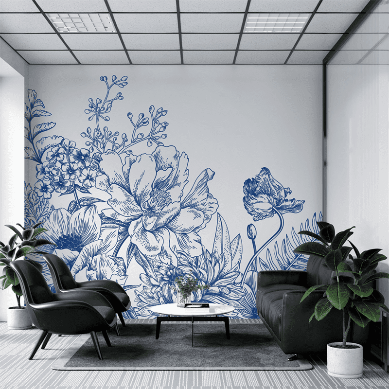 A.S Création Papier peint Dekora Natur bleu brun blanc 10,05 m x 0,53 m 959141 